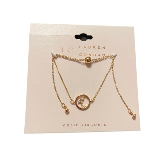 🌹NWT:LC Lauren Conrad Gold Tone Cubic Zirconia Bracelet - Picture 1 of 2